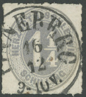 SCHLESWIG-HOLSTEIN 18c O, 1867, 11/4 S. Mittelgrau, Zentrischer K1 PINNEBERG, Pracht, Gepr. W. Engel - Schleswig-Holstein