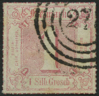 THURN Und TAXIS 48 O, 1866, 1 Gr. Karminrot, Pracht, Gepr. Drahn, Mi. 70.- - Oblitérés