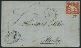 WÜRTTEMBERG 19ya BRIEF, 1862, 9 Kr. Karmin, Dünnes Papier, Kleine Zahnmängel, Auf Brief Von HEILBRONN Nach Belin, Feinst - Briefe U. Dokumente