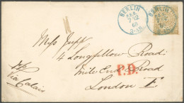 NDP 6 BRIEF, 1868, 5 Gr. Braun, Als Einzelfrankatur Auf Brief Nach London, Blauer K1 BERLIN P.E.6, Feinst - Cartas & Documentos