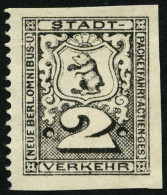 BERLIN B 34PU , PACKETFAHRT GESELLSCHAFT: 1888, 2 Pf. Probedruck In Schwarz, Dreiseitig Ungezähnt, Pracht - Correos Privados & Locales