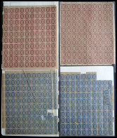 GREIZ A 4-7 , , 1889, Partie Von 8 Bogen (100) Express-Packet-Verkehr Oskar Hopf: Mi.Nr. 4a,b, 5 (2x), 6, 7a (2x) Und 7b - Posta Privata & Locale
