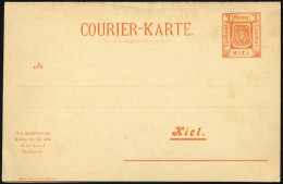 KIEL A P 22 BRIEF, COURIER: 1899, 3/3 Pf. Orange, Antwort-Doppelkarte, Ungebraucht, Pracht, R! - Private & Local Mails