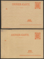 KIEL A P 27,28IB BRIEF, COURIER: 1899, 3 Pf. Orange, Mit Druckvermerk Und 3 Pf. Orange, Ohne Druckvermerk, Zierstrich Ty - Privatpost