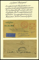 BAHNPOST Luftpost-Bahnpost, 1937-1963, 4 Verschiedene Belege, Dabei Feldpostbrief Nach Leningrad, Feinst/Pracht - Máquinas Franqueo (EMA)