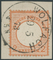 Dt. Reich 8 BrfStk, 1872, 2 Kr. Rötlichorange, K1 WOLFACH, Prachtbriefstück, Gepr. W. Engel Und Hennies, Mi. (400.-) - Usati