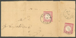 Dt. Reich 25 BRIEF, 1872, 3 Kr. Rotkarmin, 2-mal Auf Doppelt Verwendetem Brief Mit K1 RASTATT Und K1 KORK 31.12.74 Vom L - Other & Unclassified