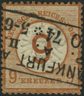 Dt. Reich 30 O, 1874, 9 Auf 9 Kr. Braunorange, R3 FRANKFURT A. M., Farbfrisch, Normale Zähnung, Pracht, Mi. 600.- - Gebruikt