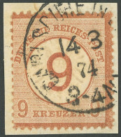 Dt. Reich 30 BrfStk, 1874, 9 Auf 9 Kr. Braunorange, K1 CARLSRUHE IN BADEN, Farbfrisches Prachtbriefstück, Fotoattest Kru - Andere & Zonder Classificatie