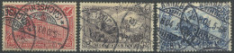 Dt. Reich 78,80,82B O, 1902, 1, 3 Und 2 M., Alle Gezähnt B, Ohne Wz., 3 Prachtwerte, Mi. 110.- - Used Stamps