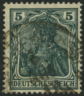 Dt. Reich 85IIe O, 1918, 5 Pf. Schwarzopalgrün Kriegsdruck, Pracht, Gepr. Jäschke-L., Mi. 100.- - Used Stamps