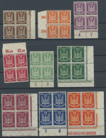Dt. Reich 210-18 VB , 1922, Holztaube In Randviererblocks, Postfrischer Prachtsatz, Mi. (64.-) - Unused Stamps