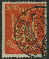 Dt. Reich 218FI O, 1922, 5 M. Holztaube Mit Abart Unterdruck Scheinbar über Markenfarbe, üblich Gezähnt Pracht, Gepr. Pe - Used Stamps