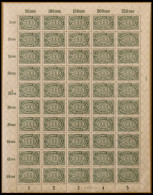 Dt. Reich 256c , 1923, 5000 M. Dunkelbläulichgrün Im Bogen (50), Feld 40 Mit Abart E In Tausend Eingekerbt, Postfrisch,  - Other & Unclassified