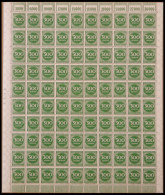 Dt. Reich 270PF I , 1923, 300 M. Schwärzlichgelblichgrün Im Bogen (100), Dabei Feld 5 Mit Plattenfehler Dreihandert, Pos - Other & Unclassified
