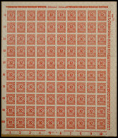 Dt. Reich 319B , 1923, 20 Mio. M. Dunkelviolettultramarin, Durchstochen, Im Bogen (100), Plattendruck Oberrand B, Postfr - Autres & Non Classés
