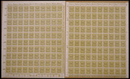 Dt. Reich 324P,W , 1923, 500 Mio. M. Olivgelb, Platten- Und Walzendruck, Je Im Bogen (100), Postfrisch, Pracht - Other & Unclassified