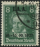 Dt. Reich 407 O, 1927, 8 Pf. I.A.A., Pracht, Mi. 85.- - Usati