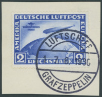 Dt. Reich 438Y BrfStk, 1930, 2 RM Südamerikafahrt, Wz. Liegend, Prachtbriefstück, Mi. 400.- - Gebruikt