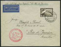 Dt. Reich 439X BRIEF, 1930, 4 RM Südamerikafahrt, Wz. Stehend, Auf Südamerikafahrtbrief Nach Rio De Janeiro, Pracht - Lettres & Documents