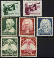 Dt. Reich 573-75,584-87 , 1935, Schütz-, Bach-, Händel-Feier, Hitlerjugend, Reichsparteitag, 3 Postfrische Prachtsätze,  - Other & Unclassified