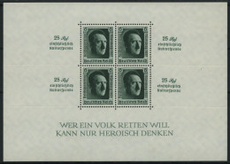 Dt. Reich Bl. 11 , 1937, Block Reichsparteitag, Marken Postfrisch, Pracht, Mi. 90.- - Blocs