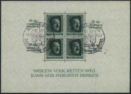 Dt. Reich Bl. 11 O, 1937, Block Reichsparteitag, Sonderstempel, Pracht, Mi. 60.- - Blocs