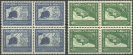 Dt. Reich 669/70 VB , 1935, Graf Zeppelin In Viererblocks, Postfrisch, Pracht, Mi. 220.- - Autres & Non Classés