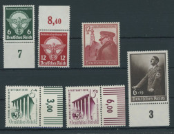 Dt. Reich 689-94 , 1939, 6 Postfrische Prachtwerte, Mi. 72.- - Neufs