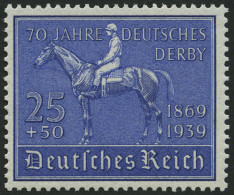 Dt. Reich 698 , 1939, 25 Pf. Deutsches Derby, Pracht, Mi. 80.- - Neufs