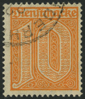 DIENSTMARKEN D 65 O, 1921, 10 Pf. Dunkelorange, Pracht, Gepr. Dr. Düntsch, Mi. 600.- - Dienstzegels