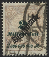 DIENSTMARKEN D 84 O, 1923, 2 Mrd. M. Mattsiena/schwarzgrün, Pracht, Gepr. Peschl, Mi. 150.- - Dienstzegels
