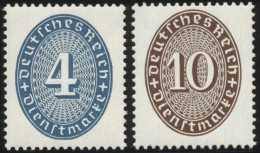 DIENSTMARKEN D 130/1 , 1933, 4 Pf. Schwarzgrauultramarin Und 10 Pf. Schwärzlichsiena, Postfrisch, Pracht, Mi. 110.- - Servizio