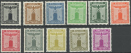 DIENSTMARKEN D 144-54 , 1938, Dienstmarken Der Partei, Wz.4, Postfrischer Prachtsatz, Mi. 150.- - Oficial