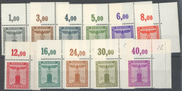 DIENSTMARKEN D155-65 , 1942, Dienstmarken Der Partei, Ohne Wasserzeichen, Je Aus Der Rechten Bogenecke, Postfrisch Prach - Dienstmarken