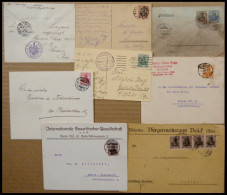 LOTS 1911-21, 7 Verschiedene Belege Germania Mit Besonderheiten, Dabei Interessante Absender Etc., Besichtigen! - Other & Unclassified