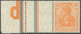 ZUSAMMENDRUCKE RL 3.2 , 1921, Germania RL + L + 10, Großes P Kopfstehend, Postfrisch, Pracht - Se-Tenant