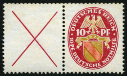 ZUSAMMENDRUCKE W 24.1 , 1926, Nothilfe X + 10, Falzrest, Pracht, Mi. 150.- - Se-Tenant