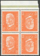ZUSAMMENDRUCKE K 13OR , 1932, Hindenburg Kehrdruckpaar 12 + 12 Vom Oberrand, Postfrisch, Pracht - Zusammendrucke