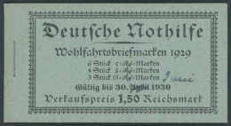 ZUSAMMENDRUCKE MH 28.2 , 1929, Markenheftchen Nothilfe, Nicht Durchgezähnt, Pracht, Mi. 1100.- - Zusammendrucke