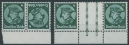 ZUSAMMENDRUCKE K 17, WZ 9 , 1933, Fridericus Kehrdruck 6 + 6 Und 6 + Z + 6, Postfrisch, Pracht, Mi. 80.- - Se-Tenant