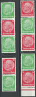 ZUSAMMENDRUCKE S 106-09 , 1933, Hindenburg, Wz. 2, Alle 4 Senkrechten Zusammendrucke, Postfrisch, Pracht, Mi. 160.- - Zusammendrucke