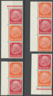 ZUSAMMENDRUCKE S 110-13LR , 1933, Hindenburg, Wz. 2, Alle 4 Senkrechten Zusammendrucke, Je Mit Linkem Rand, Dabei 2 Boge - Zusammendrucke