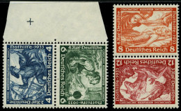 ZUSAMMENDRUCKE SK 19/20 , 1933, Wagner 4 + 6 Und 8 + 12, Beide Kehrdrucke, Pracht, Mi. 240.- - Se-Tenant