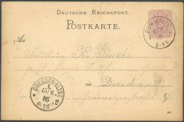 GANZSACHEN PP 66F35 BRIEF, Privatpost: 1885, 5 Pf. Violett, Rückseitiges Rechteckbild CZORNEBOH, Karte Von POMMRITZ Nach - Other & Unclassified