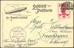 Delcampe - ZEPPELINPOST 19A BRIEF, 1919, Bodenseefahrt, Poststempel BERLIN W9, Prachtkarte In Die Schweiz - Luft- Und Zeppelinpost