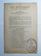 OEUVRE DES INCURABLES De L'Abbé MARCHAL Chanoine De La Cathédrale à LANGRES (Haute-Marne 52) Ancien Curé De ROCHEFORT - Religione & Esoterismo