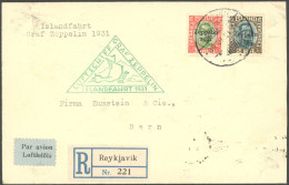 ZEPPELINPOST 114D BRIEF, 1931, Islandfahrt, Isländische Post, Mit 30 Aur Und 2 Kr., Einschreibbrief In Die Schweiz, Prac - Luft- Und Zeppelinpost