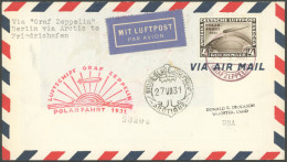 ZEPPELINPOST 119C BRIEF, 1931, Polarfahrt, Bordpost Bis Malygin, Frankiert Mit 4 RM, Prachtbrief - Correo Aéreo & Zeppelin