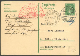 ZEPPELINPOST 119F BRIEF, 1931, Polarfahrt, Auflieferung Friedrichshafen Bis Malygin, Frankiert Mit 1 RM Im Senkrechten P - Poste Aérienne & Zeppelin